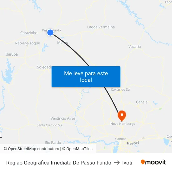 Região Geográfica Imediata De Passo Fundo to Ivoti map