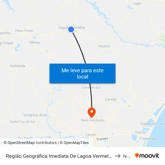Região Geográfica Imediata De Lagoa Vermelha to Ivoti map