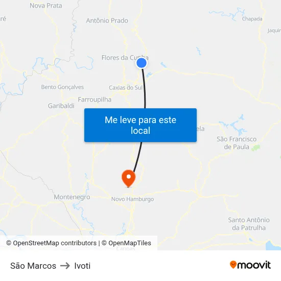 São Marcos to Ivoti map