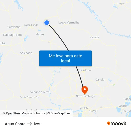 Água Santa to Ivoti map