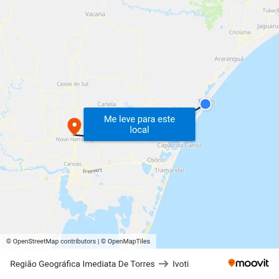 Região Geográfica Imediata De Torres to Ivoti map