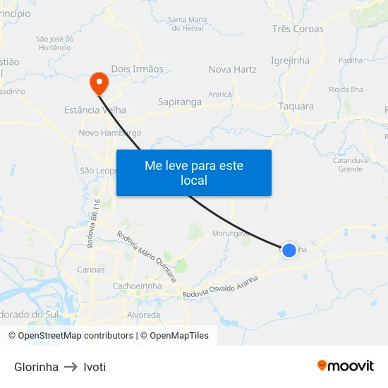 Glorinha to Ivoti map