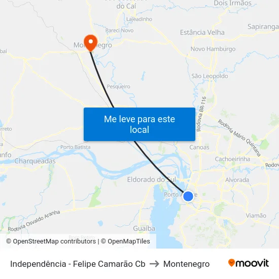 Independência - Felipe Camarão Cb to Montenegro map