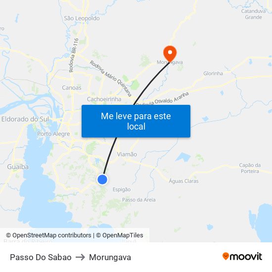 Passo Do Sabao to Morungava map