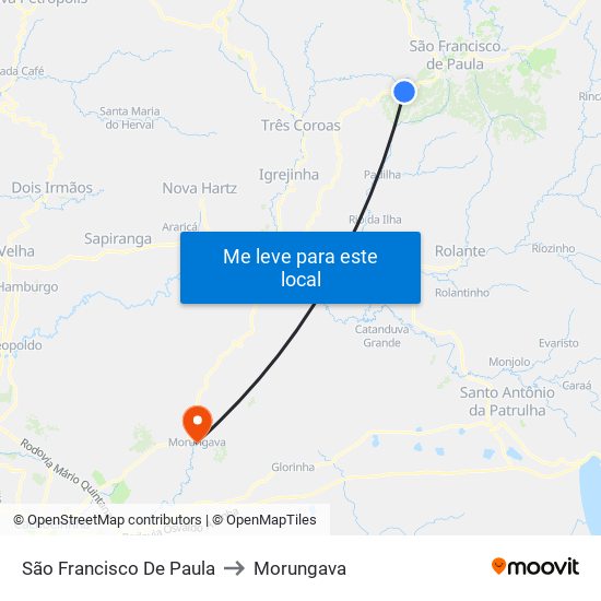 São Francisco De Paula to Morungava map