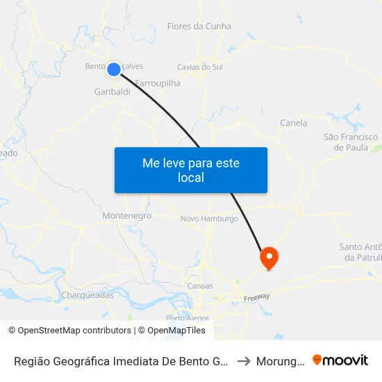 Região Geográfica Imediata De Bento Gonçalves to Morungava map