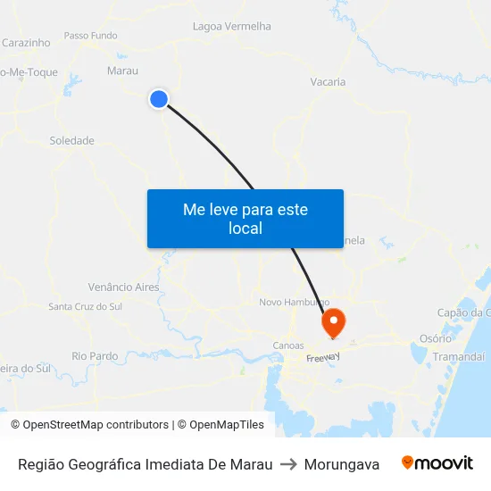 Região Geográfica Imediata De Marau to Morungava map