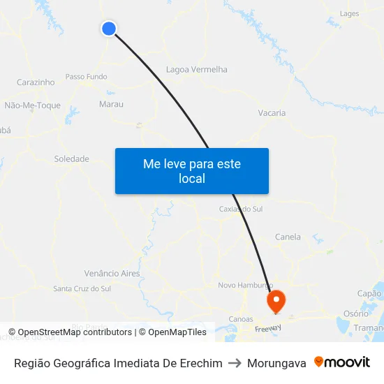 Região Geográfica Imediata De Erechim to Morungava map