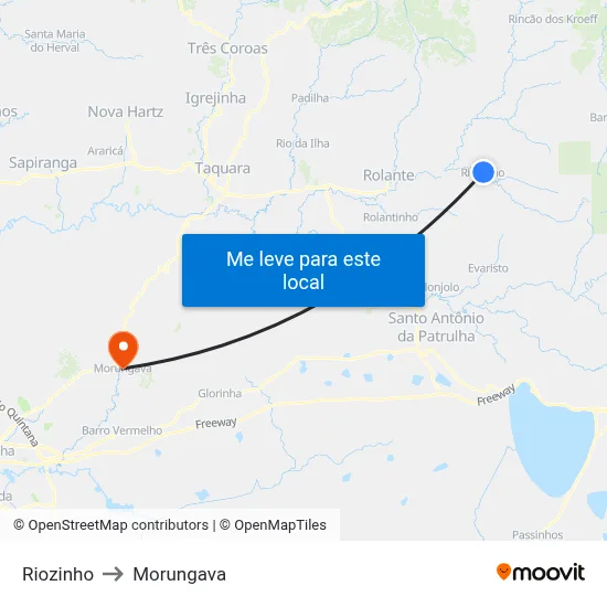 Riozinho to Morungava map