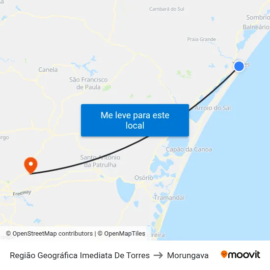 Região Geográfica Imediata De Torres to Morungava map