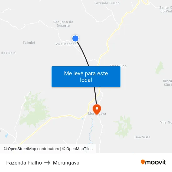 Fazenda Fialho to Morungava map