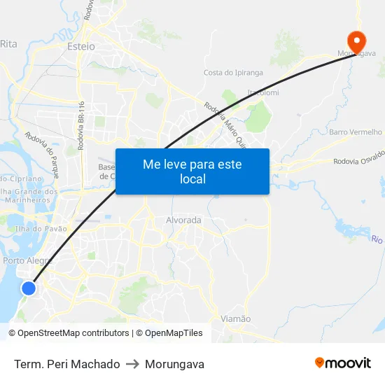 Term. Peri Machado to Morungava map
