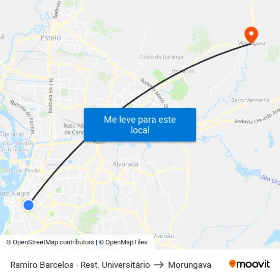 Ramiro Barcelos - Rest. Universitário to Morungava map