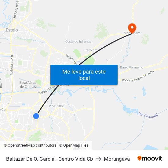 Baltazar De O. Garcia - Centro Vida Cb to Morungava map