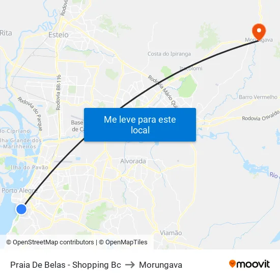 Praia De Belas - Shopping Bc to Morungava map