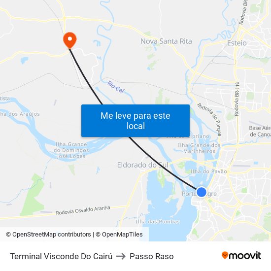 Terminal Visconde Do Cairú to Passo Raso map