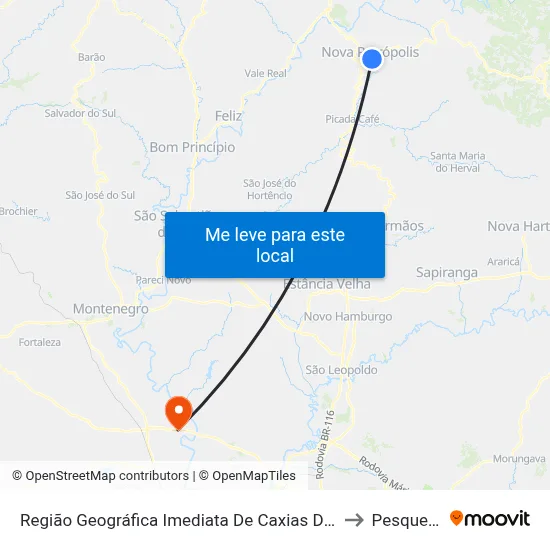 Região Geográfica Imediata De Caxias Do Sul to Pesqueiro map