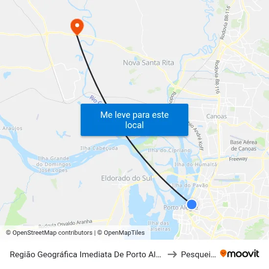 Região Geográfica Imediata De Porto Alegre to Pesqueiro map
