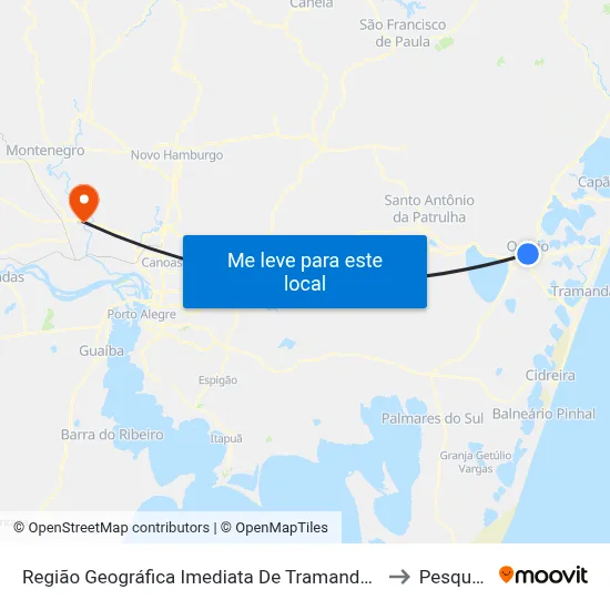 Região Geográfica Imediata De Tramandaí - Osório to Pesqueiro map