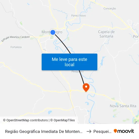 Região Geográfica Imediata De Montenegro to Pesqueiro map