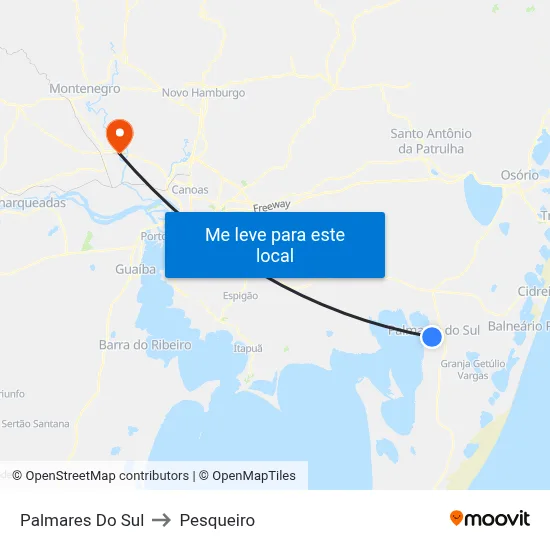 Palmares Do Sul to Pesqueiro map