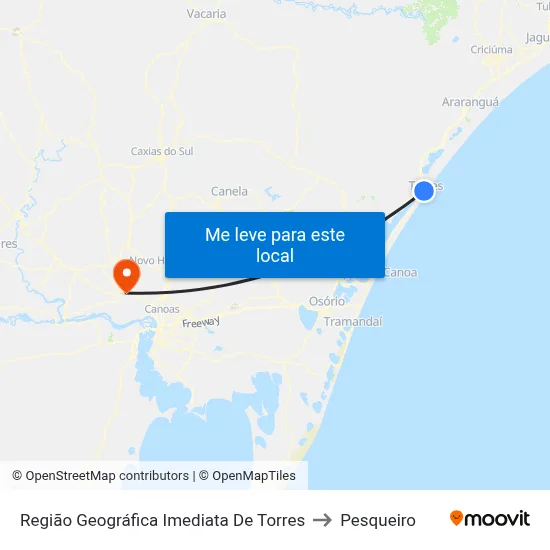 Região Geográfica Imediata De Torres to Pesqueiro map