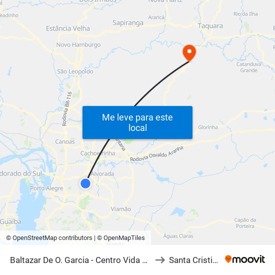 Baltazar De O. Garcia - Centro Vida Cb to Santa Cristina map