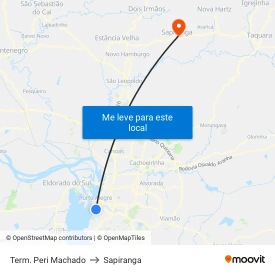 Term. Peri Machado to Sapiranga map