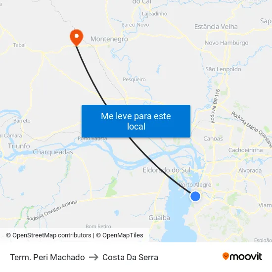 Term. Peri Machado to Costa Da Serra map
