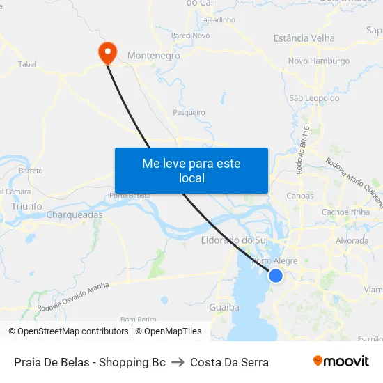 Praia De Belas - Shopping Bc to Costa Da Serra map