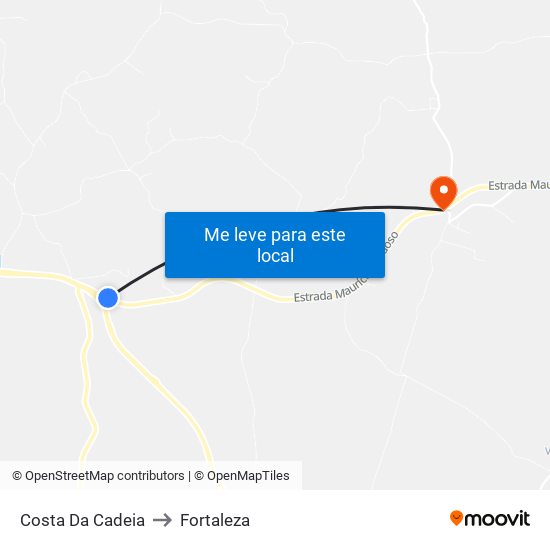 Costa Da Cadeia to Fortaleza map