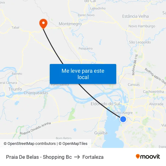 Praia De Belas - Shopping Bc to Fortaleza map