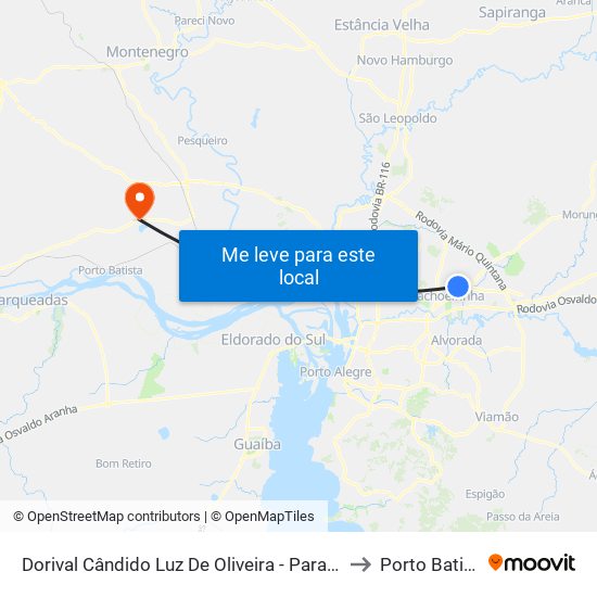 Dorival Cândido Luz De Oliveira - Parada 59 to Porto Batista map