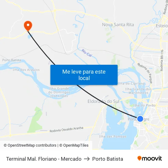 Terminal Mal. Floriano - Mercado to Porto Batista map