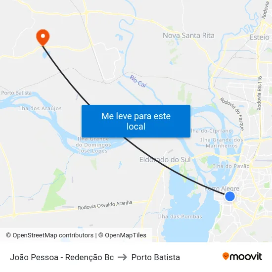 João Pessoa - Redenção Bc to Porto Batista map
