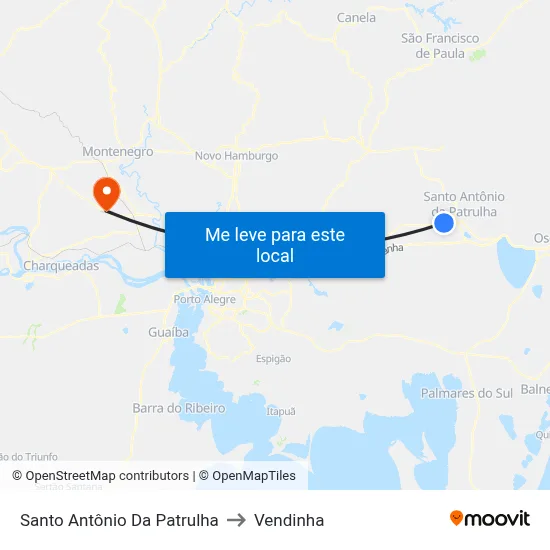 Santo Antônio Da Patrulha to Vendinha map