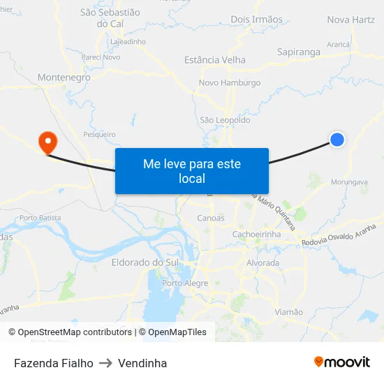 Fazenda Fialho to Vendinha map