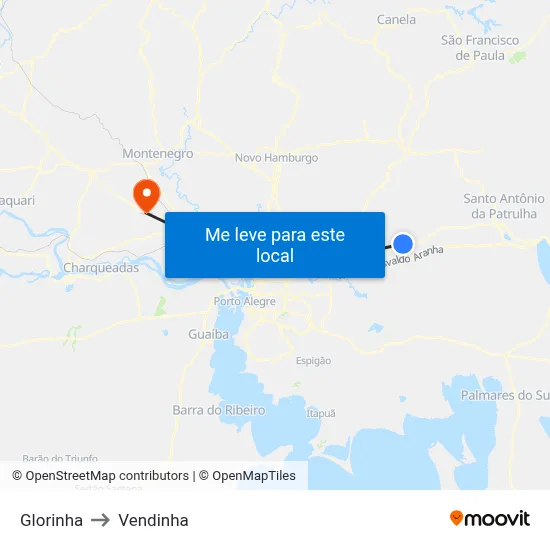 Glorinha to Vendinha map