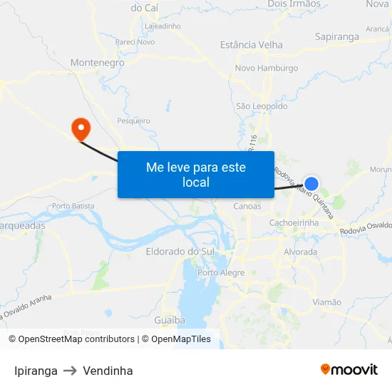 Ipiranga to Vendinha map