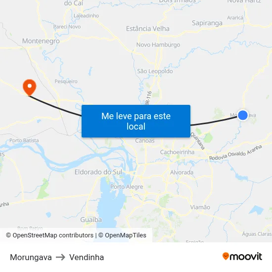 Morungava to Vendinha map