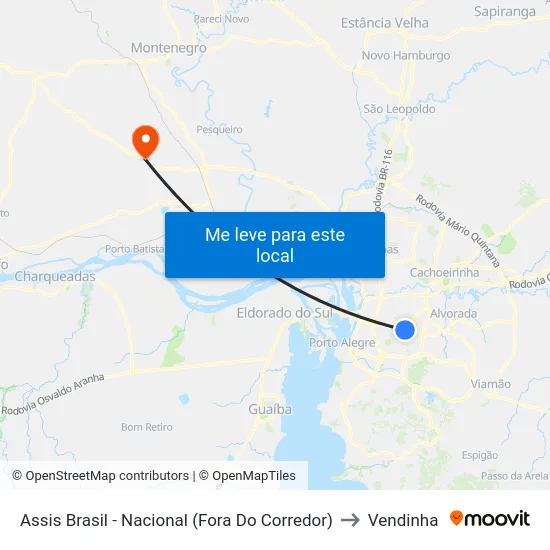 Assis Brasil - Nacional (Fora Do Corredor) to Vendinha map