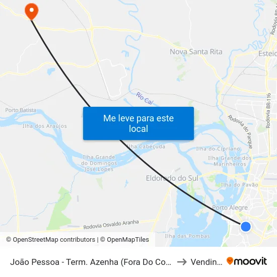 João Pessoa - Term. Azenha (Fora Do Corredor) to Vendinha map