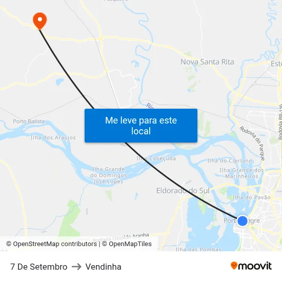 7 De Setembro to Vendinha map