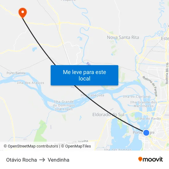 Otávio Rocha to Vendinha map