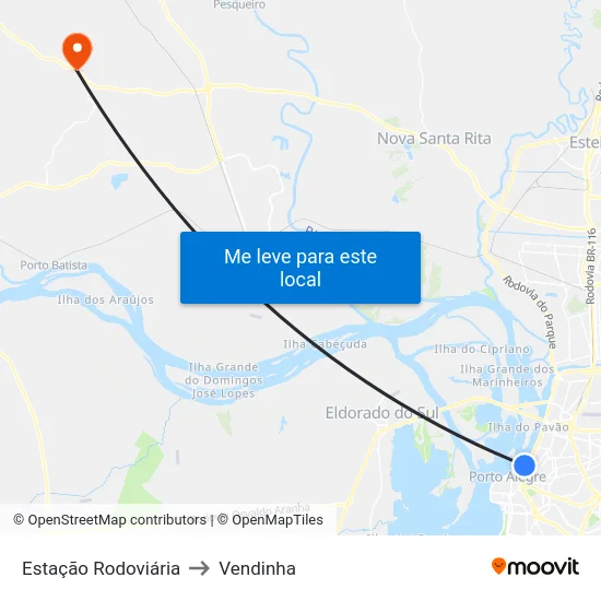 Estação Rodoviária to Vendinha map