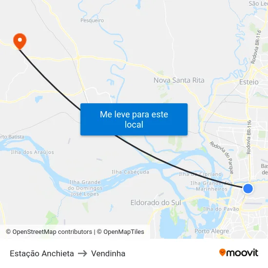 Estação Anchieta to Vendinha map