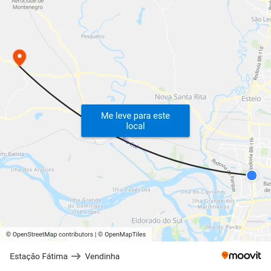 Estação Fátima to Vendinha map
