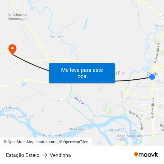 Estação Esteio to Vendinha map
