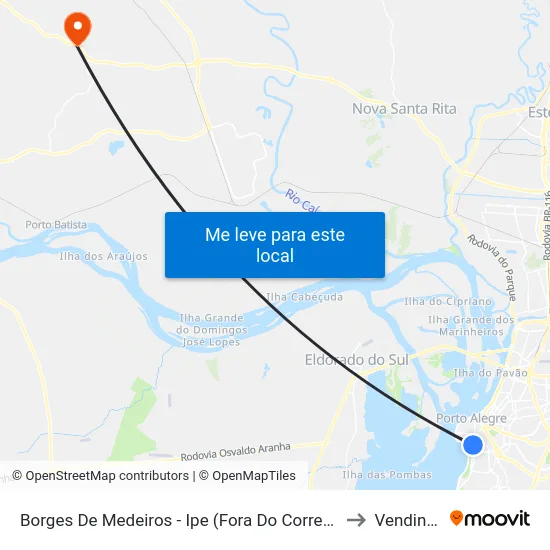 Borges De Medeiros - Ipe (Fora Do Corredor) to Vendinha map