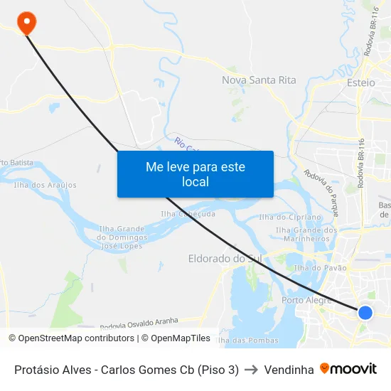Protásio Alves - Carlos Gomes Cb (Piso 3) to Vendinha map
